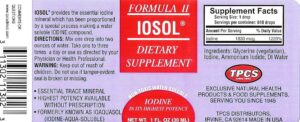 Iosol 1 oz label
