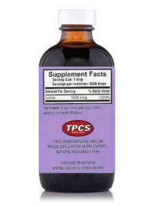 Iosol Iodine 8 oz back