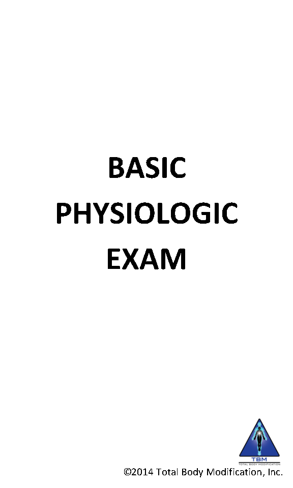 Memorization (Flash) Cards - Basic Physiological Exam