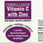 vitamin c with zinc label